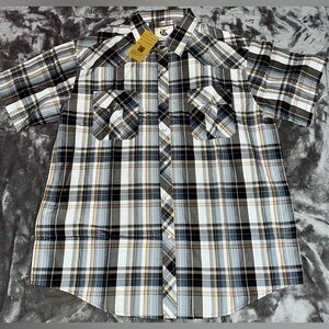 Coevals Club Men’s Casual Button Down Pearl Snap Yellow Gray #2 Size XL New